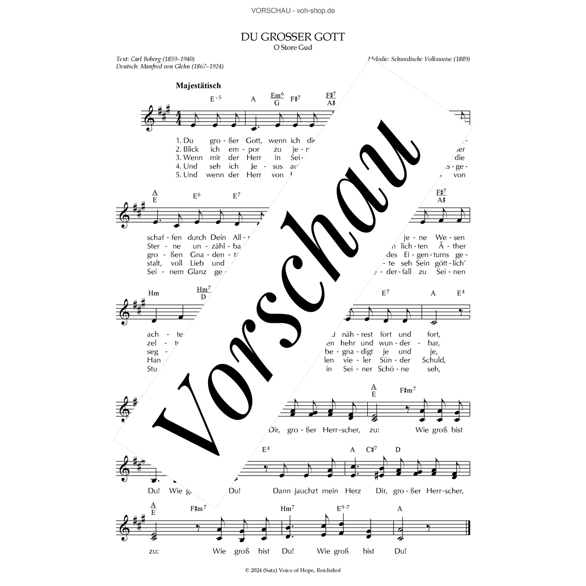 Du gro�er Gott (Download)