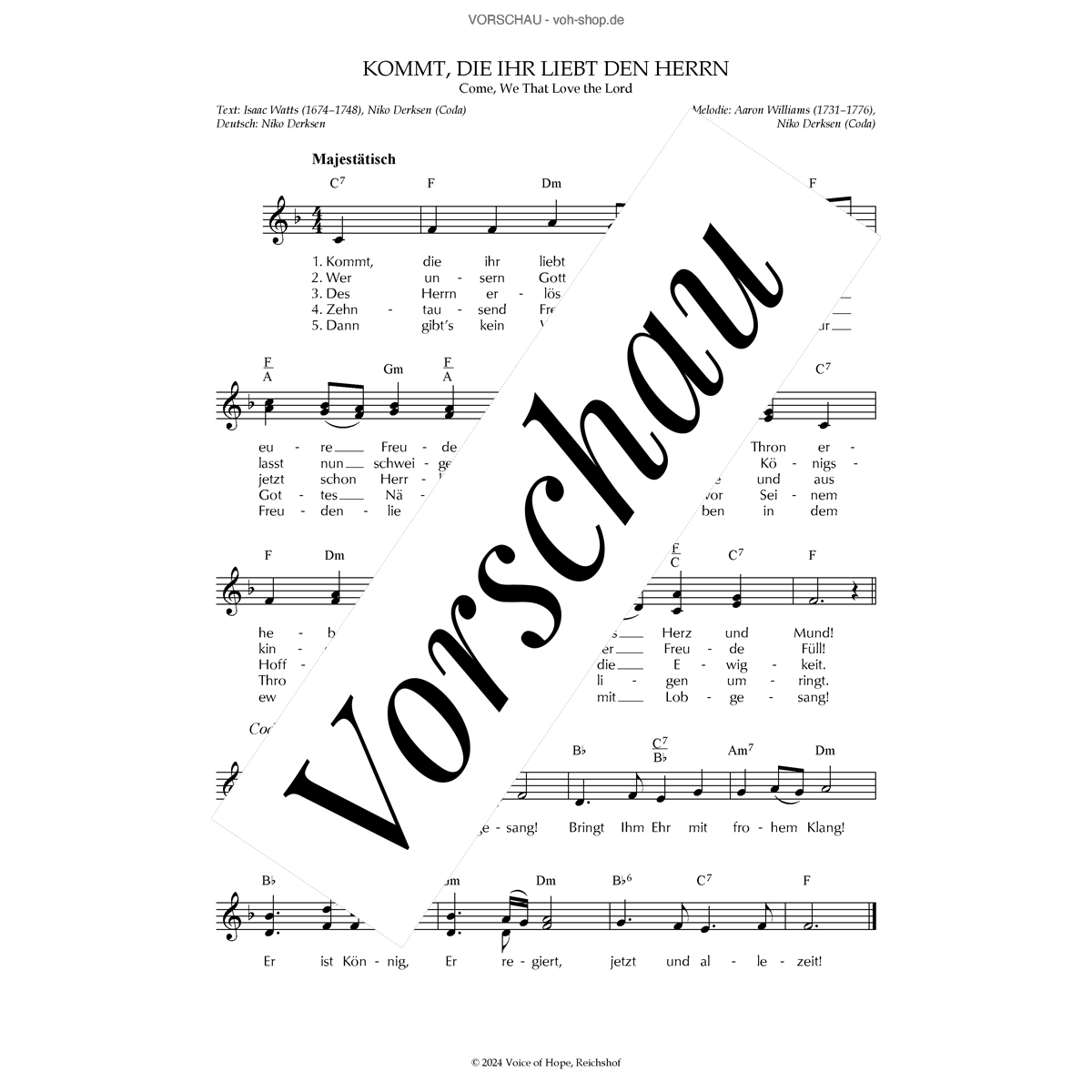 Kommt, die ihr liebt den Herrn (Download)