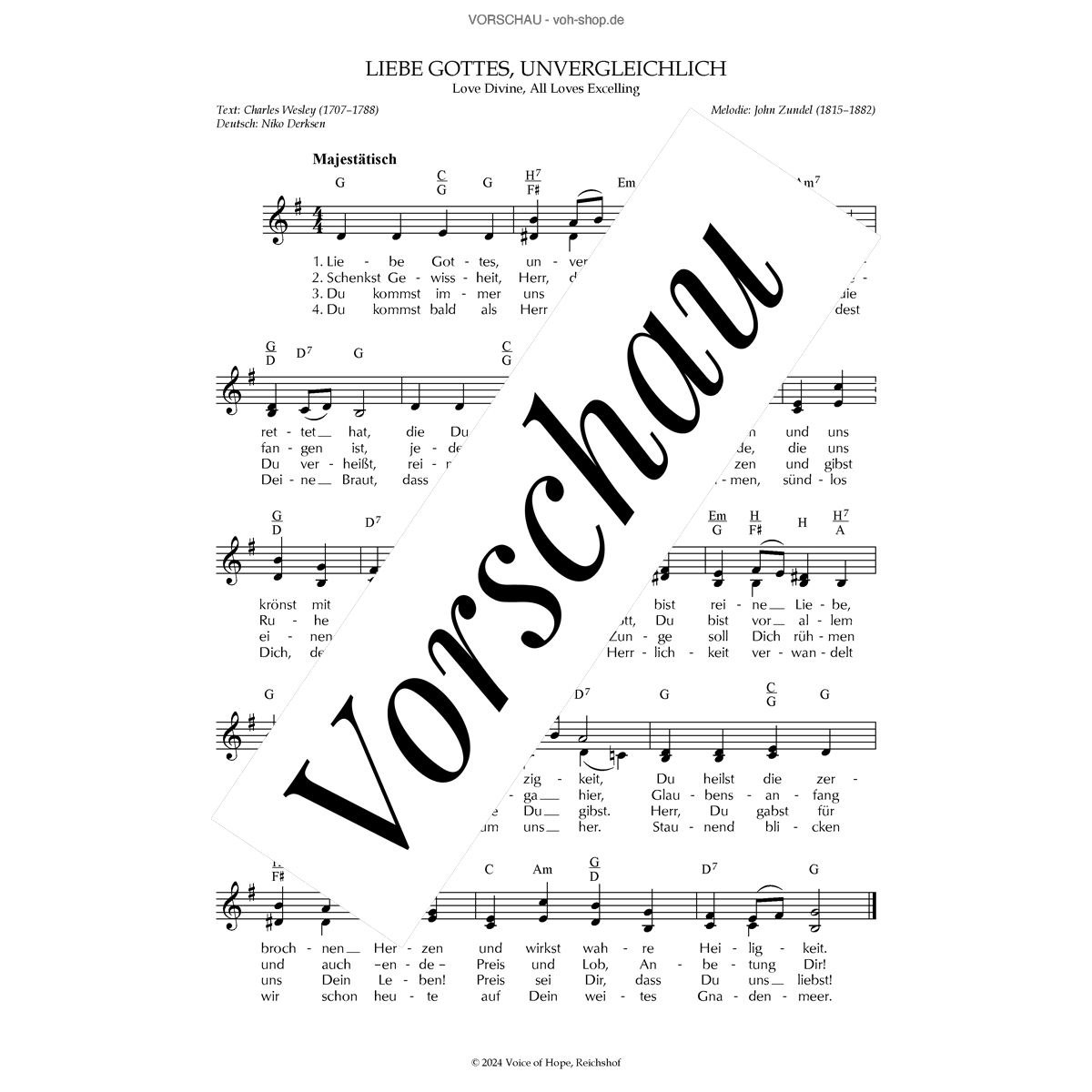 Liebe Gottes, unvergleichlich (Download)