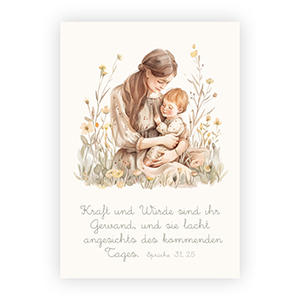 Wandbild - Mama & Kind klein (Spr�che 31,25)